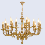 chùm đồng ý mạ vàng 15 tay nến