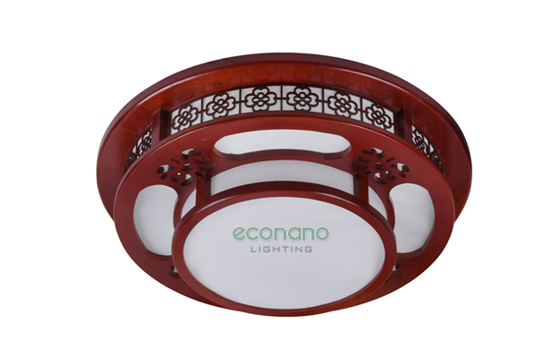 Đèn ốp gỗ hình tròn